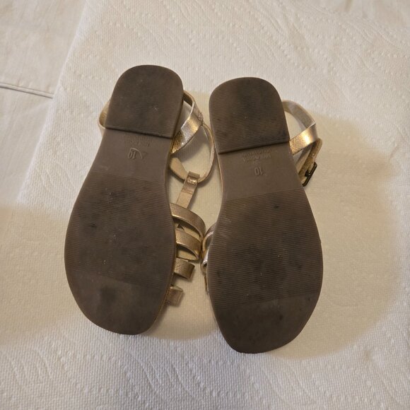 ✨ Gold Woven Leather Sandals – Classic Strappy Summer Style Toddler - Picture 5 of 6